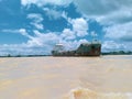 Chittagong Karnaphuli river, large ships crowded the banks due to bad weather 2 Royalty Free Stock Photo