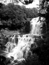 Chittenango Falls side view with black and white filter