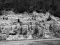 Chittenango NY Rock Wall Black and White