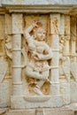 Chittorgarh Fort, exterior sculptures at Samadhisvar temple, scenes from everyday life and mythical creatures, Rajasthan, India