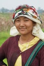 CHITWAN NEPAL, 1 JULY 2020 :Magar lady posing for a camera from Chitwan Nepal