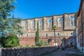 View at the ruins of San Galgano Abbey near Chiusdino town in Italy