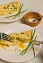 Chive crepe with fresh jumbo crab meat