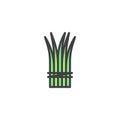 Chives herb filled outline icon