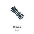 Chives vector icon on white background. Flat vector chives icon symbol sign from modern food collection for mobile concept and web