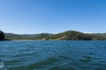 Chivyrkuisky Bay, protected area. View from the water to fishing village on Svyatoy Nos peninsula. Royalty Free Stock Photo