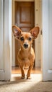Chiweenie dog goes room Royalty Free Stock Photo