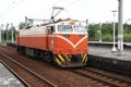 Chiyi,Taiwan-October 16,2018:The orange train arrival to train s