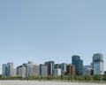Chiyoda, Tokyo, Japan - Skyline of Marunouchi district viewd from Imperial Palace gardens. Royalty Free Stock Photo