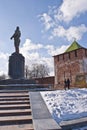 Chkalov monument in Russia in Nizhniy Novgorod