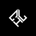 CHL letter logo design on black background. CHL creative initials letter logo concept. CHL letter design Royalty Free Stock Photo