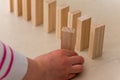 Chlid playing with Wood blocks