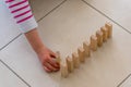 Chlid playing with Wood blocks