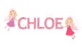 Chloe female name with cute fairy Royalty Free Stock Photo