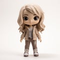 Chloe Vinyl Toy: Kawaii Doll With Beige Jacket And Grey Hoodie