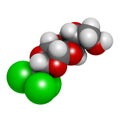 Chloralose rodenticide molecule. 3D rendering. Atoms are represented as spheres with conventional color coding: hydrogen (white), Royalty Free Stock Photo