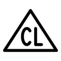 Chlorine bleach icon, outline style