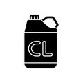 Chlorine disinfectant black glyph icon