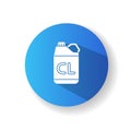 Chlorine disinfectant blue flat design long shadow glyph icon
