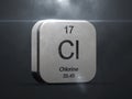 Chlorine element from the periodic table Royalty Free Stock Photo