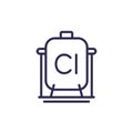 Chlorine gas tank, storage line icon