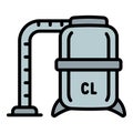 Chlorine pool cleaner icon, outline style