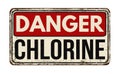 Chlorine vintage rusty metal sign