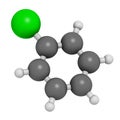 Chlorobenzene industrial solvent molecule Royalty Free Stock Photo