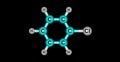 Chlorobenzene molecular structure isolated on black Royalty Free Stock Photo