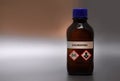 Chloroform in brown laboratory bottle stock images Royalty Free Stock Photo