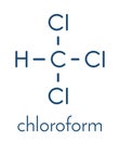 Chloroform solvent molecule. Skeletal formula.