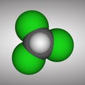 Chloroform or trichloromethane molecule. It is anesthetic, euphoriant, anxiolytic and sedative Royalty Free Stock Photo