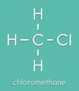 Chloromethane methyl chloride molecule. Skeletal formula.