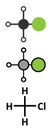 Chloromethane (methyl chloride) molecule