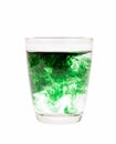 Chlorophyll in glass, green drinking water, herb for health