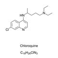 Chloroquine skeletal formula and molecular structure Royalty Free Stock Photo