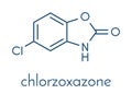 Chlorzoxazone muscle relaxant drug molecule. Skeletal formula. Royalty Free Stock Photo