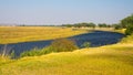 Chobe River landscape, view from Caprivi Strip on Namibia Botswana border, Africa. Chobe National Park, famous wildlilfe reserve Royalty Free Stock Photo