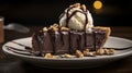 Choc caramel hazelnut ice cream pie: chocolate crust, creamy caramel & hazelnut ice cream