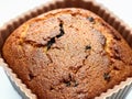 Choccolate brown muffin dessert cupcake top macro Royalty Free Stock Photo