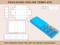 Chocklate Box Sleve Lid+Insert Dieline Template and 3d Box Royalty Free Stock Photo