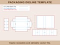 Chocklate Box Sleve Lid+Insert Dieline Template Royalty Free Stock Photo