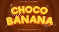 Choco Banana 3d editable text effect template Royalty Free Stock Photo