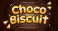 Choco Biscuit Snack Style Editable Text effect Royalty Free Stock Photo