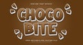 Choco Bite 3d editable text effect Template Royalty Free Stock Photo
