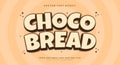 Choco Bread 3d editable Text Effect Template Royalty Free Stock Photo