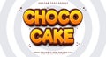 Choco Cake 3d editable text effect template Royalty Free Stock Photo