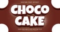 Choco Cake 3D editable text effect Template Royalty Free Stock Photo