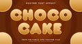Choco Cake editable text effect template Royalty Free Stock Photo