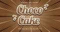 Choco Cake Editable Text Effect Template Royalty Free Stock Photo